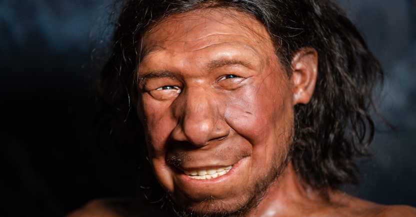 Rendering of a neanderthal man